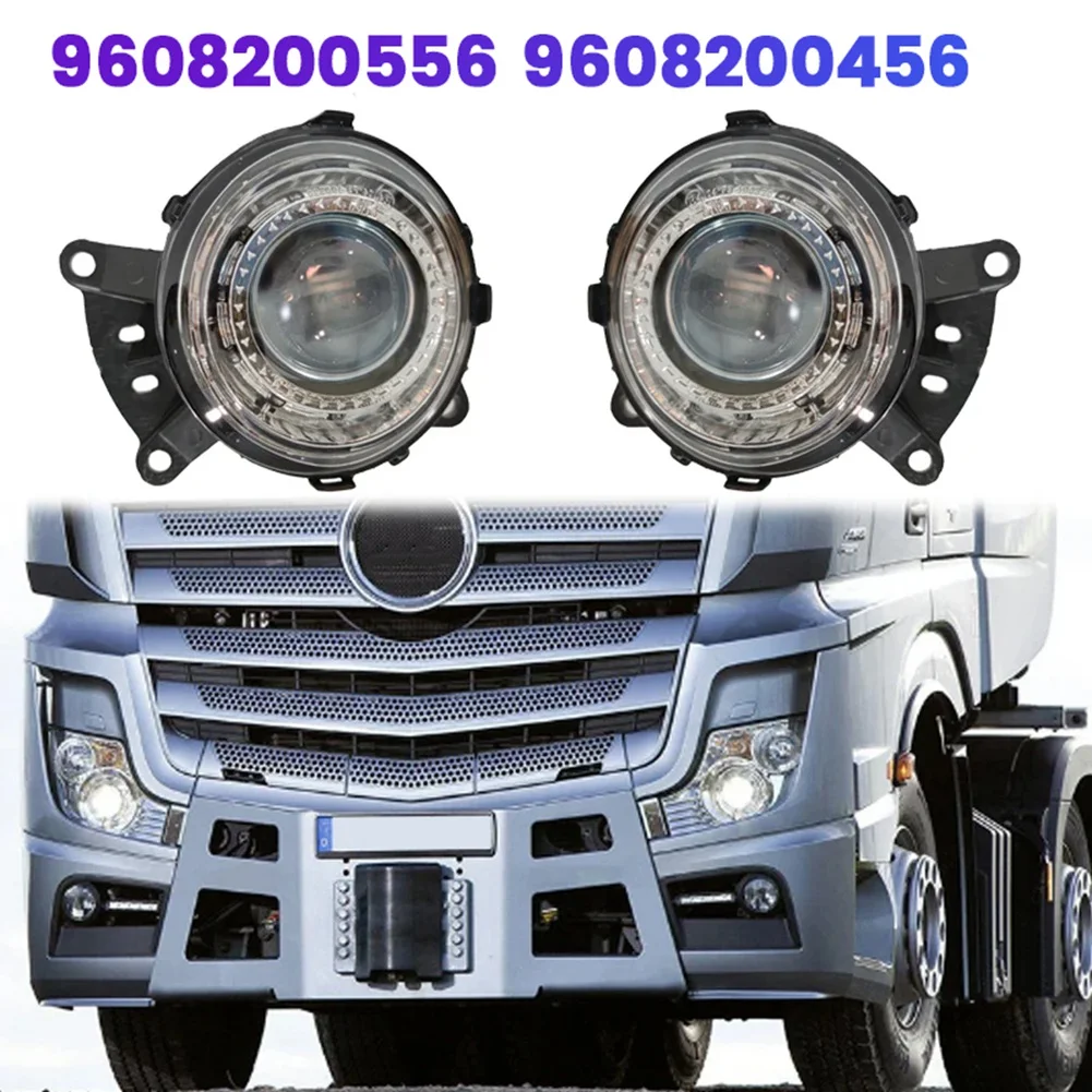1 زوج شاحنة الجبهة LED مصباح الضباب النهار تشغيل أضواء بيضاء لبنز Actros MP4 2011-2019 Emark E4 9438200156 9438200056 #2
