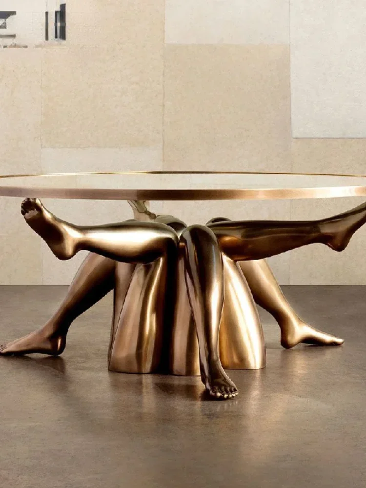 Creative Strange Shape Leg Art Small Coffee Table Modern Light Luxury Club House Living Room