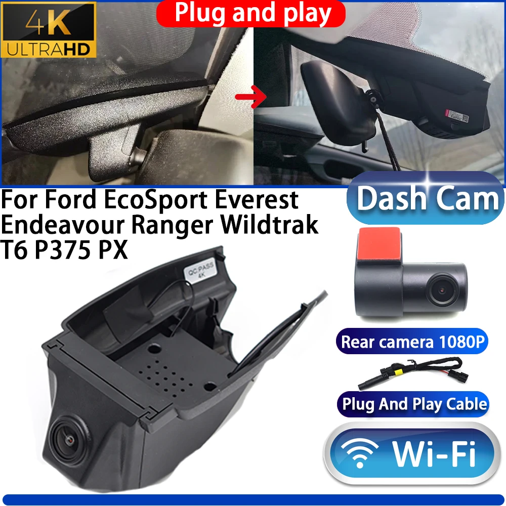 for  Ford EcoSport Everest Endeavour Ranger Wildtrak T6 P375 PX Dash Cam Camera DVR 4K night vision Plug And Play Video Recorder