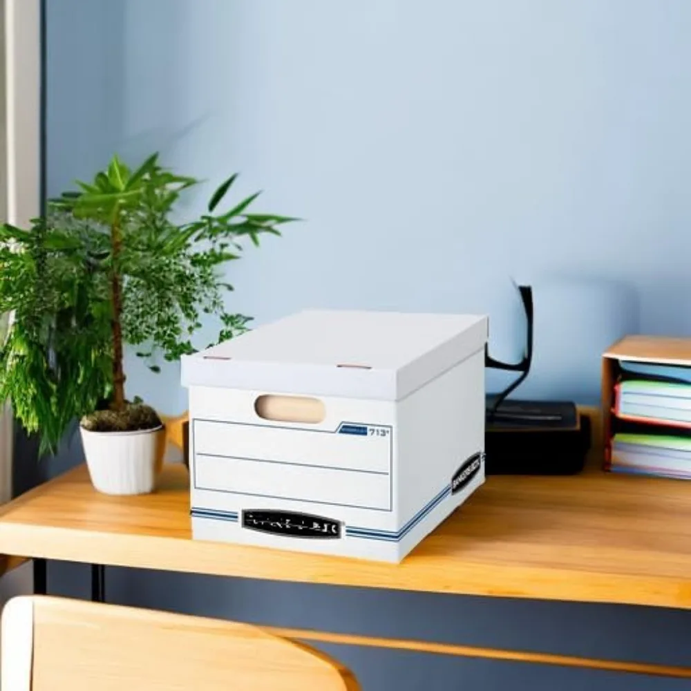 30-Pack File Storage Boxes with Lids for Letter and Legal Documents, Stackable and Easy to Carry