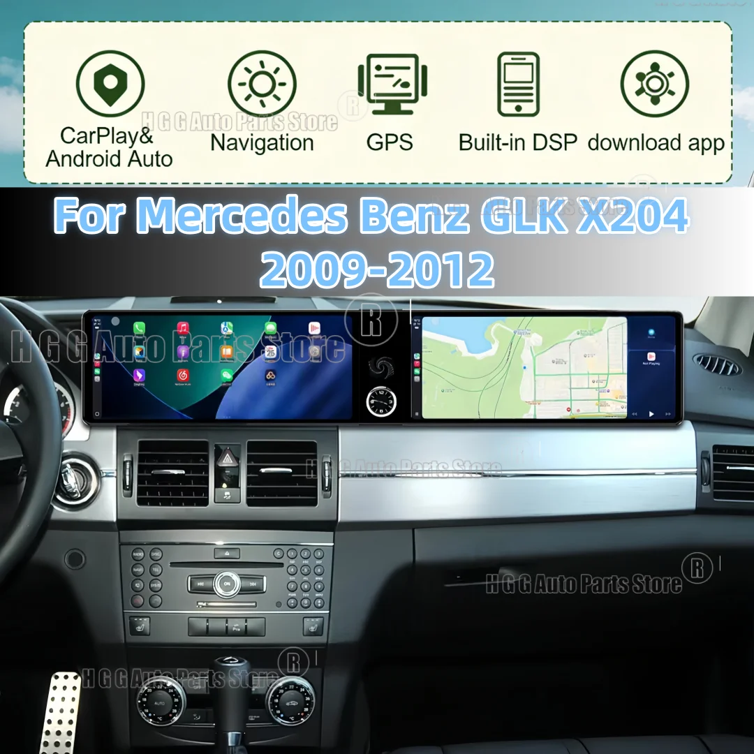 

Android авто радио GPS навигация для Mercedes Benz GLK X204 2009-2012 двойной экран 24,6 "автомобильная стерео мультимедийная головная уборка Carplay