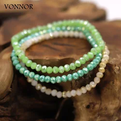 3 Pieces Multicolor Crystal Bracelet Trendy Women Jewelry Wholesale Beaded Bracelet Female Girls Gifts Accessories Bracelet