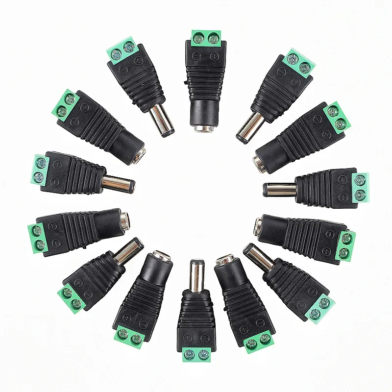 DC Terminal Connector 2pin DC Power Adapter 5.5mm X 2.1/2.5mm Plug Male to Female Jack Connector Plug For LED Strip CCTV Came - view 4