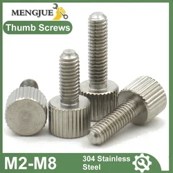 1-5pcs 304 Stainless Steel Thumb Screws M2 M3 M4 M5 M6 M8 knurled Head Thumb Bolt,Machinery,Tool Round Adjustment Hand Screw