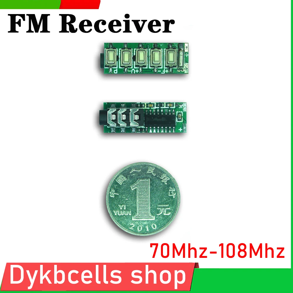 

70-108 Mhz mini FM Radio Receiver Module DSP Radio Stereo receive campus broadcasts MCU Digital Frequency Stabilization