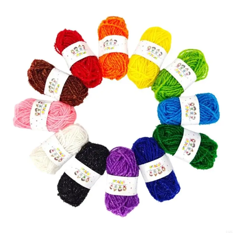  12 Colors Colorful Yarn Crochet and Knitting Yarn Soft Yarn Colorful Yarn Crochet Yarn for Hat Scarf Pullover Blanket