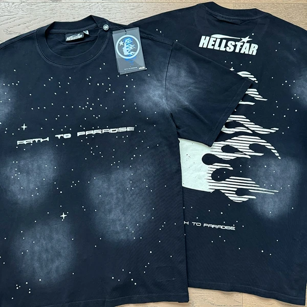 

Heii Hell Star Side Face Godd с буквенным принтом и стразами, винтажная летняя футболка Waed ex ort Sve, модная хлопковая футболка...