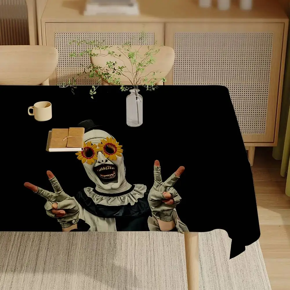 Horror Movie Terrifiers Rectangle Waterproof Tablecloth Party Decor Farmhouse Kitchen Dining Table Cloth Wedding Decorations