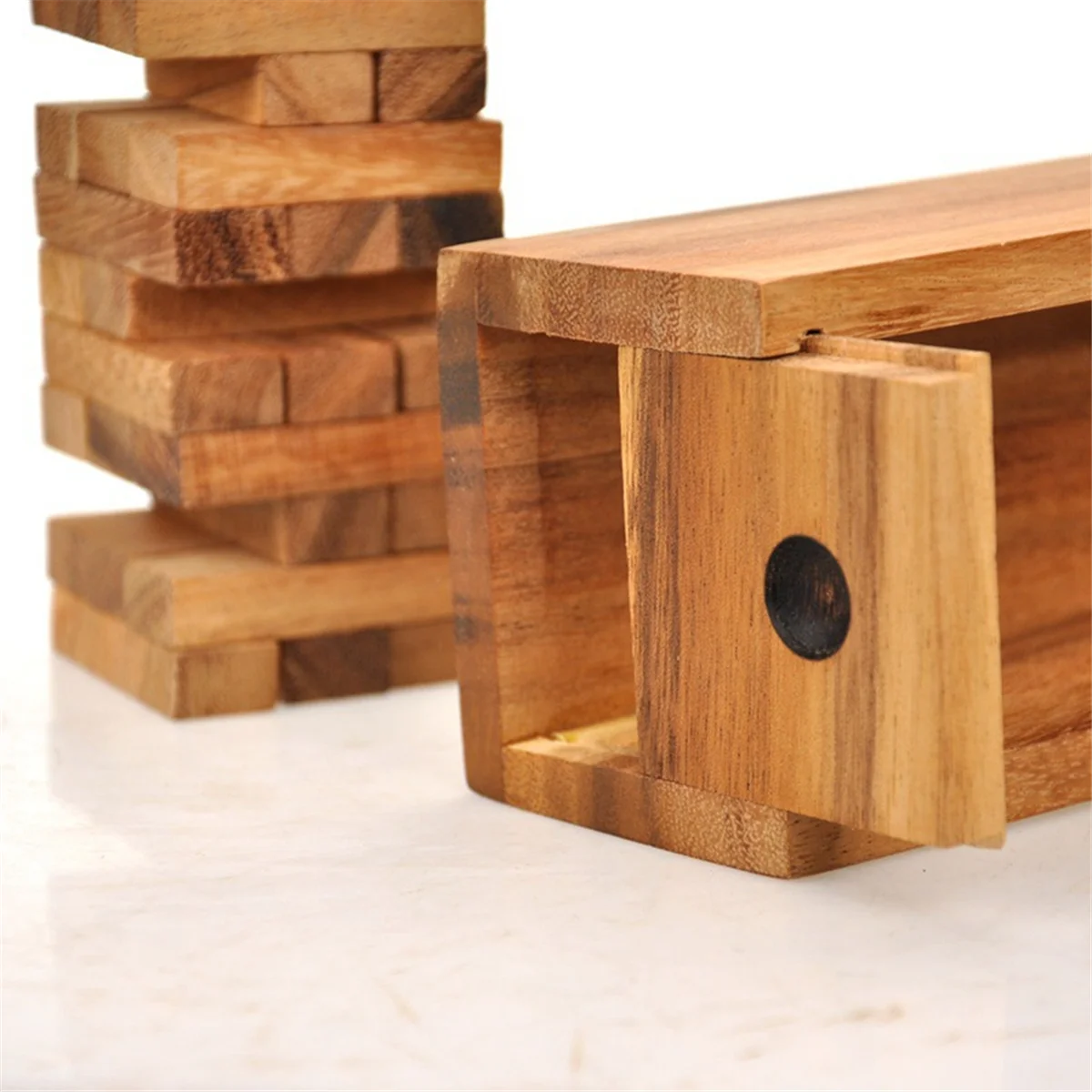 Juego de torre de volteo de madera, perfecto para juegos de fiesta, juegos al aire libre para adultos y familia, juegos clásicos de bloques apilables, L