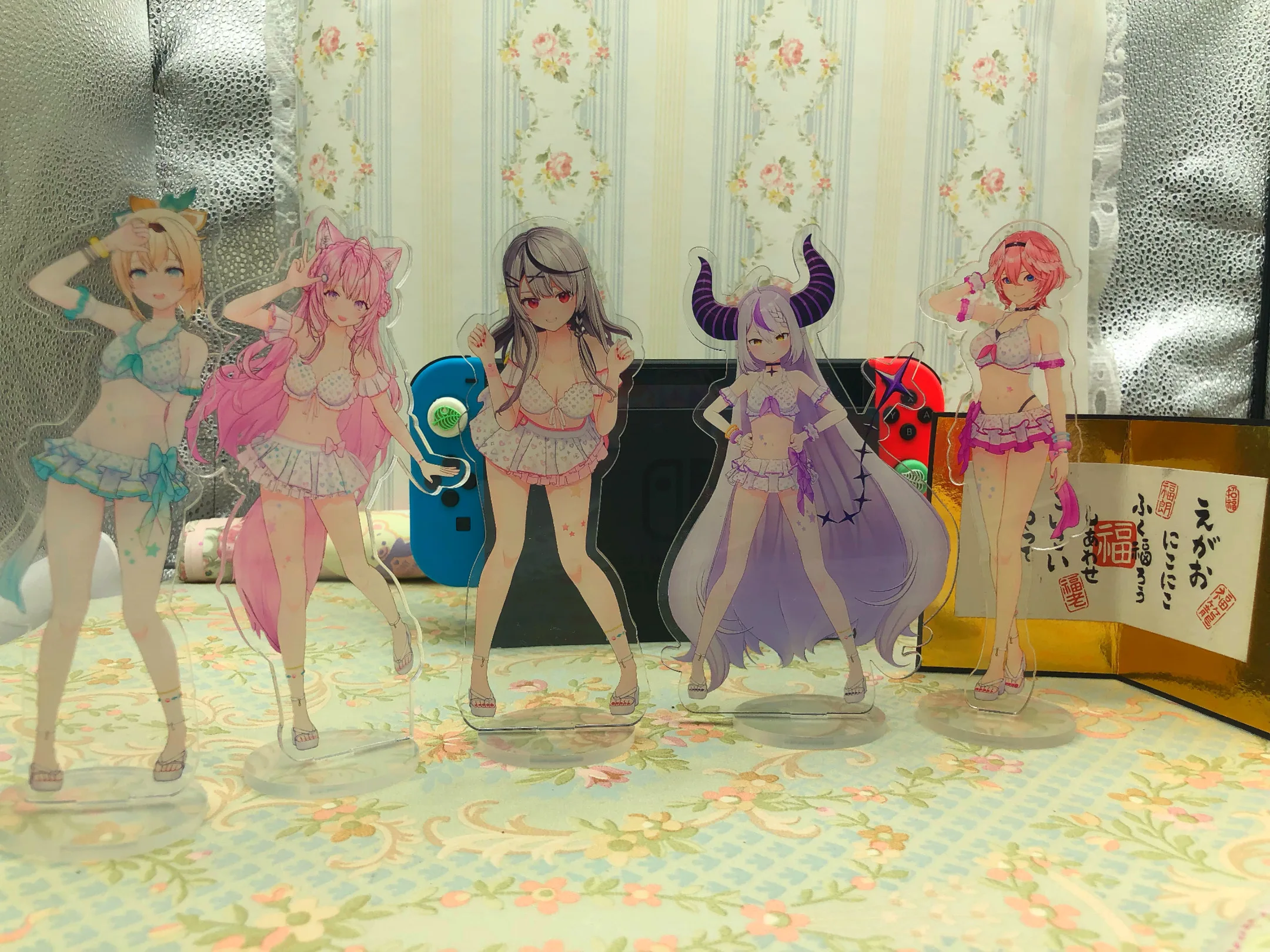 Hololive X Vtuber Holox Laplus Koyori Chloe Lui New Swimwear Design Sandwich Printing Acrylic Figure Stand Model Plate Anime Toy