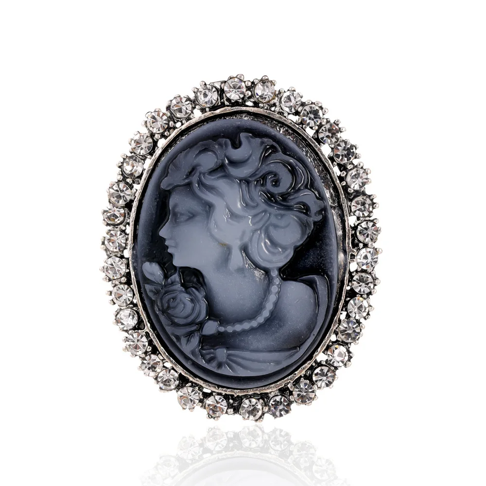 Vintage Victorian Design Queen\'s Cameo Brooch Pin, Antique Wedding Beauty Jewelry Gift, Elegant Style