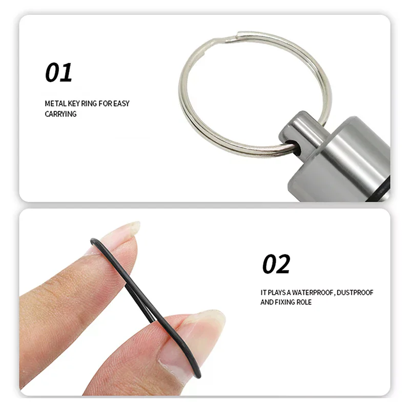 Mini Waterproof Aluminum Alloy Pill Box Keychain Storage Box Portable Outdoor Travel Medicine Container Bottle Case Holder - view 5