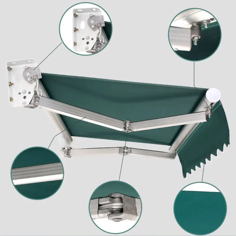 قابل للسحب أكشاك المظلة مظلة من الشمس مظلة السيارة مظلة قابلة للطي مع جدران جانبية 4x2 متر للاستخدام في الهواء الطلق #6