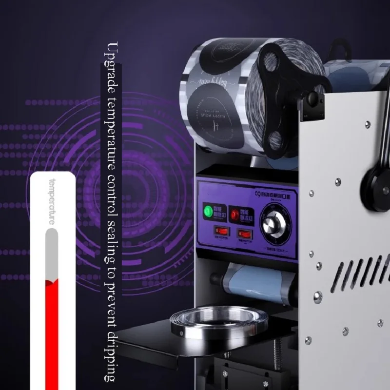 Automatische Tassendichtungsmaschine Bubble Tea Maschine Tassendichtungsmaschine für Kaffee/Milchtee/Sojamilchbecher 9,5/9 cm Boba-Tee-Maschine