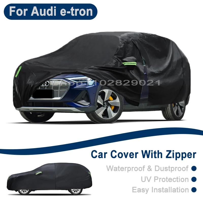 

Outdoor Full Vehicle Cover For Audi e-tron - Side Zipper Design, Waterproof Dustproof Sun Protection Car Cover