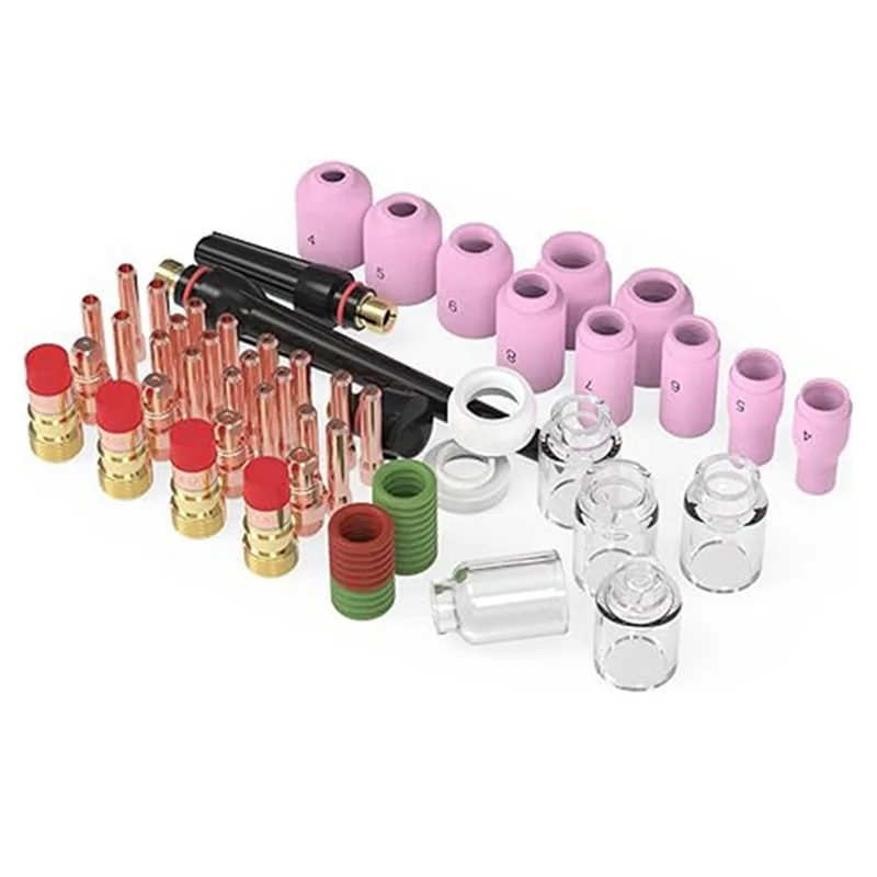 

AA05 68PCS TIG Welding Torch Accessories Kit Nozzle Collets Body Stubb Stubby Gas Lens Glass Cup Kit For WP-17/18/26