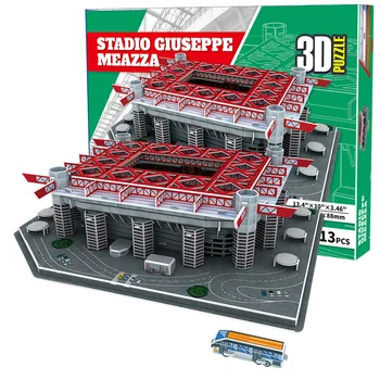 큰 크기 30X23X4 AC 인터 밀란 Meazza San Siro 축구 경기장 3D 퍼즐 모델 장난감 종이 퍼즐 SZ