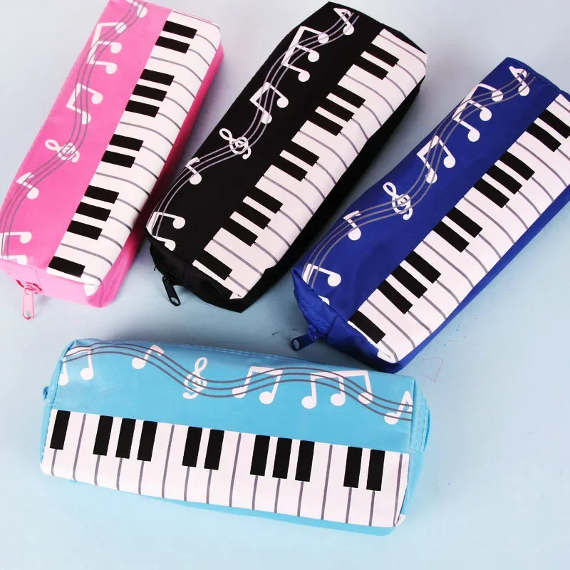 Piano Key Design Pencil Bag Case Single Layer Oxford Cloth Stationery Pens Storage Bag Organizer Girls Makeup Bag 200*85*35mm