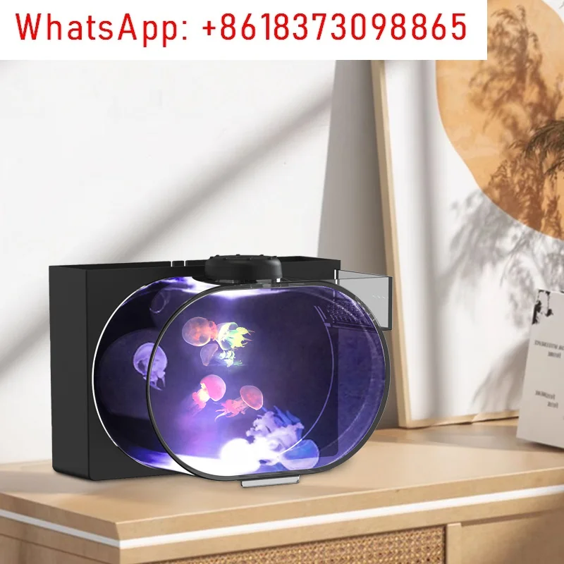 Artificial small jellyfish tank, transparent acrylic plastic jellyfish tank, with Bluetooth function