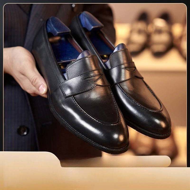 

Fashion Loafers Men's Business Formal Leather Shoes Genuine Leather Loafers