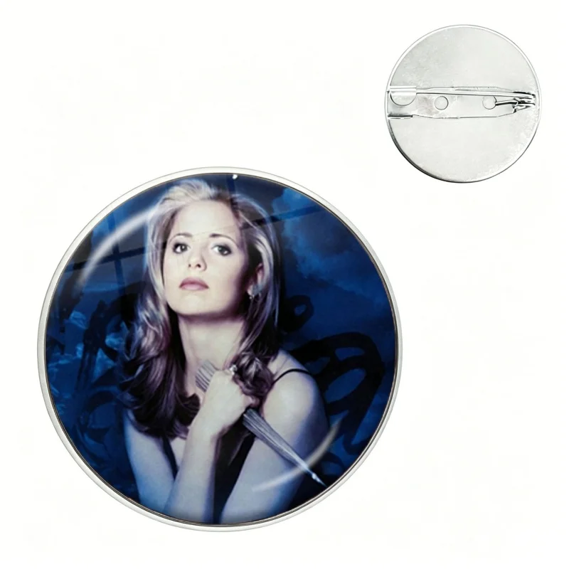 Horror TV Series Buffy The Vampire Slayer Glass Badge DIY Clothes Backpack Hat Enamel Pins Brooch Accessories Gifts