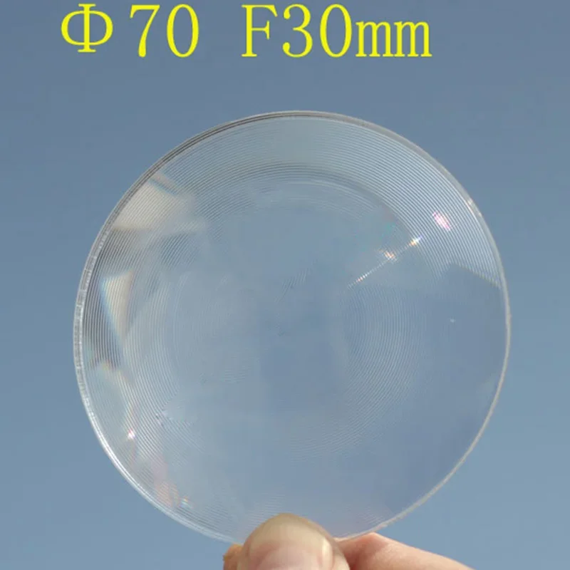 1pc Diameter 70mm Fresnel Lens Round Plastic Fresnel Condensing Lens 3x Plane Magnifier Solar Concentrator Lens Optical Glass