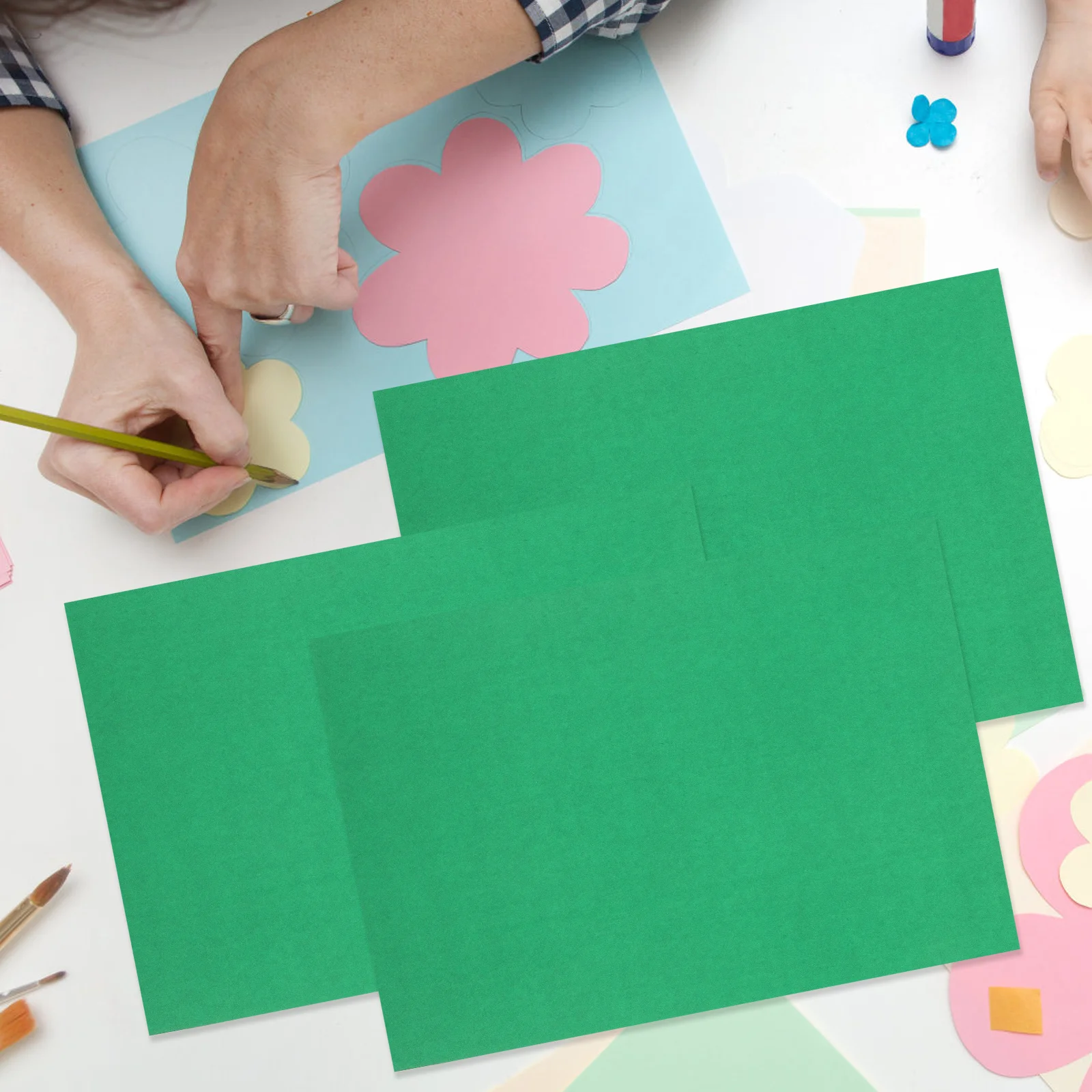 10pcs Green Cardstock Paper A4 Thick Craft Sheets For Diy Scrapbooking Card Making Birthday Holiday Decor School Projects