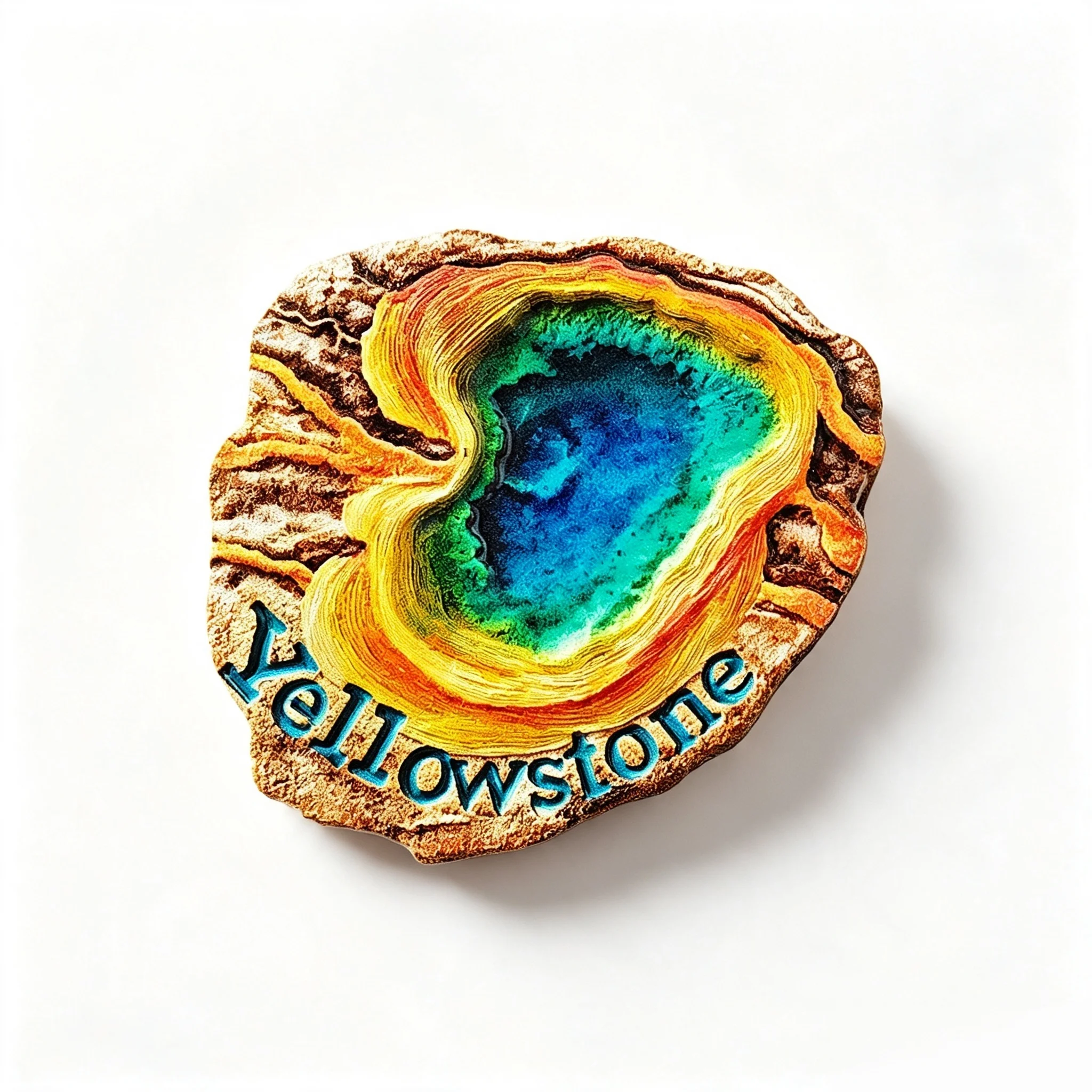 3D Embossed Resin Fridge Magnet Yellowstone National Park Grand Prismatic Spring USA Travel Souvenir Refrigerator Magnetic Stick