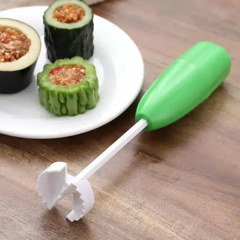 Juego de 4 Piezas de Cortador en Espiral para Verduras, Descorazonador de Calabacín y Berenjena, Herramienta para Rellenar Verduras y Frutas, Espiralizador