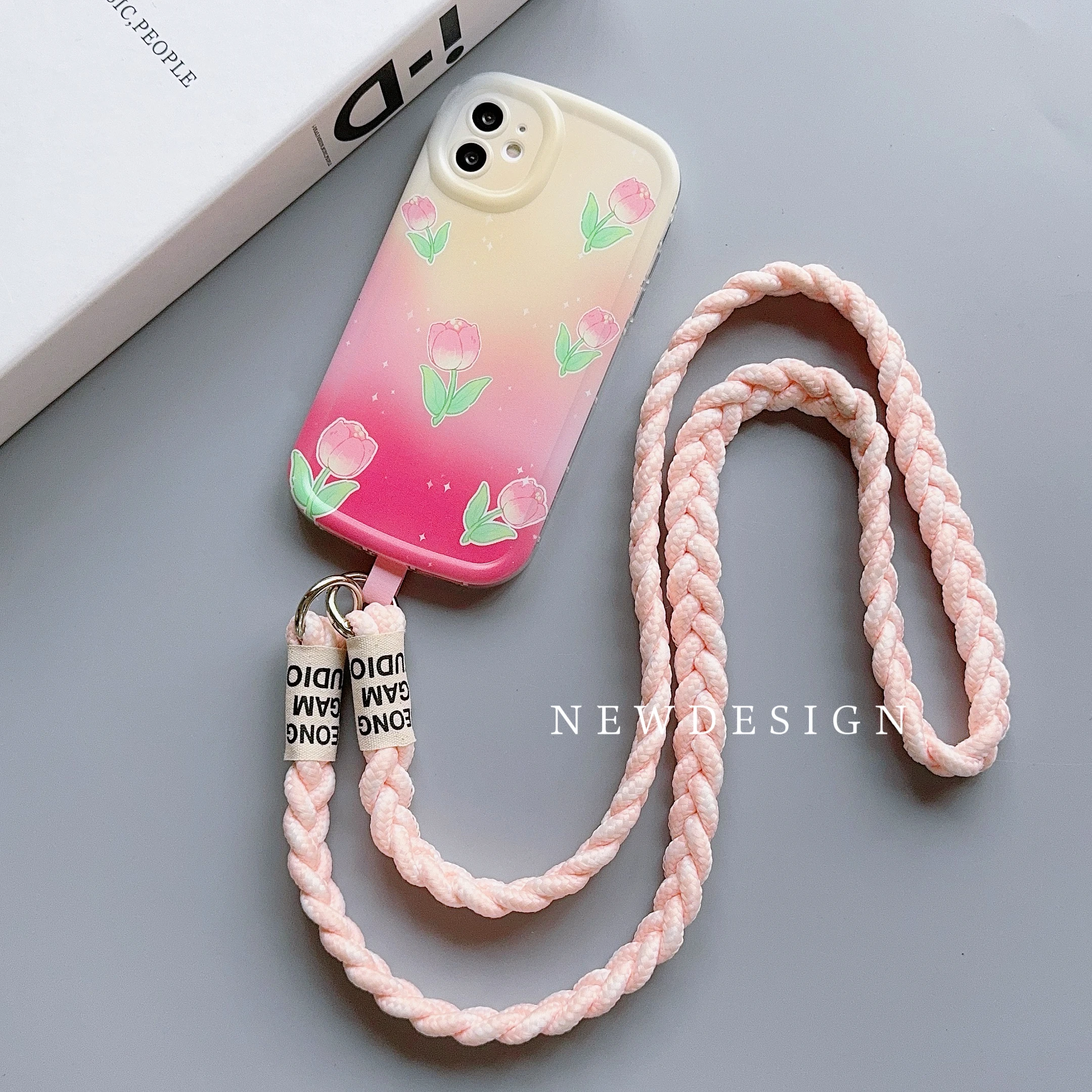 

New Thick Braided Diagonal Long Rope Mobile Phone Universal Lanyard Shoulder Strap Lanyard Neck Multi-Functional Anti-Loss Rope