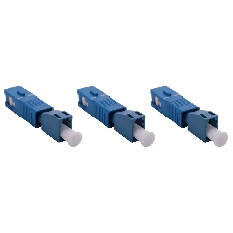 ABZC 3X SC Male to for LC Female Hybrid Flange Adapter Singlemode 9/125 SM Optical Fiber Connector Blue