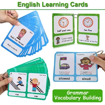 Cartões de aprendizagem de gramática vocabulário construção palavras em inglês professor auxiliares de ensino crianças sala de aula materiais educativos montessori