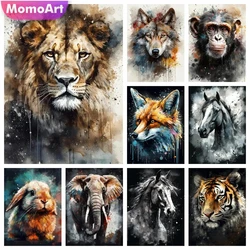 MomoArt New Arrival Diamond Mosaic Lion Horse Animal Full Square Round Wolf Embroidery Tiger 5D DIY Painting Rabbit Wall Decor