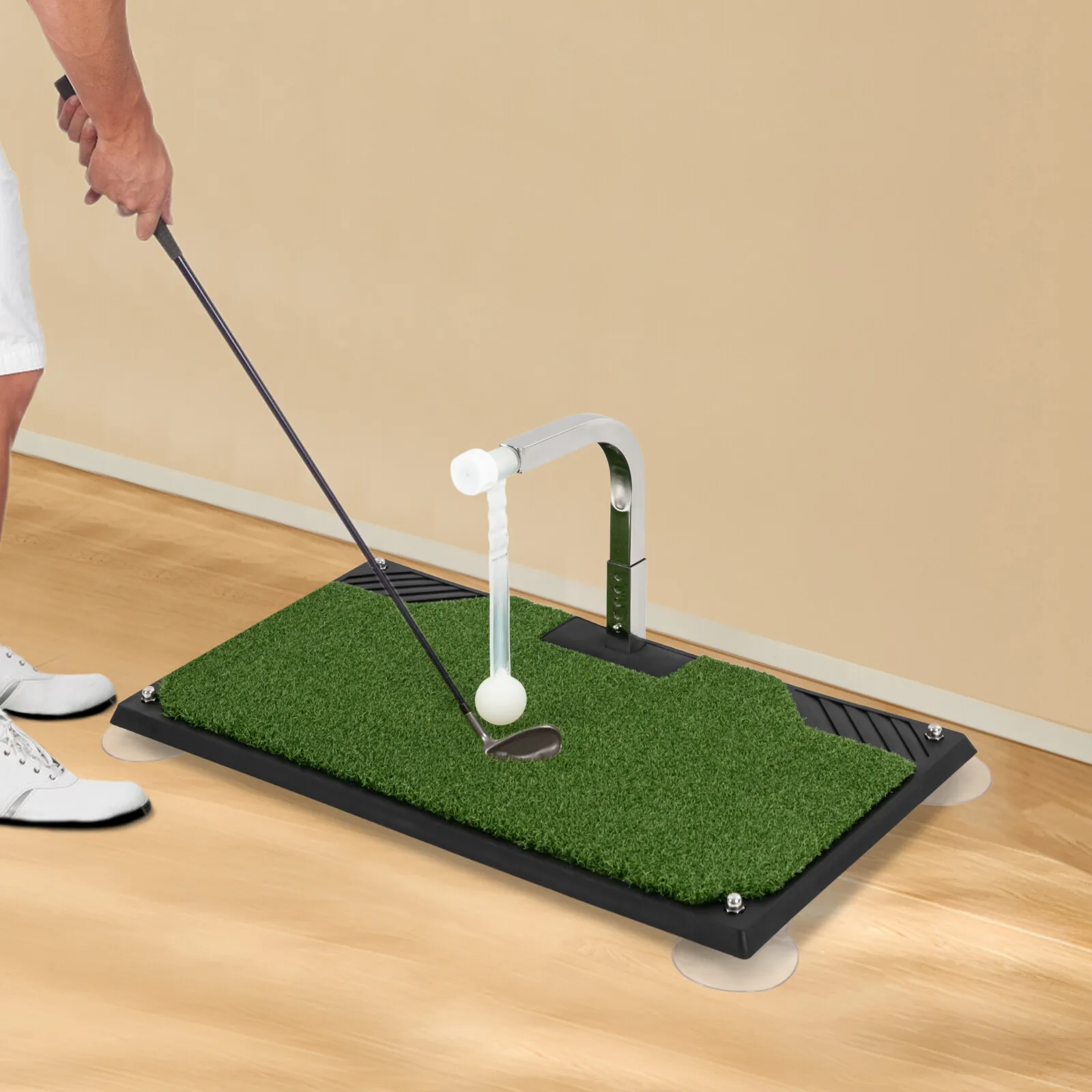 

Golf Swing Trainer with Auto Ball Return, 5 Height Adjustments for Realistic Practice