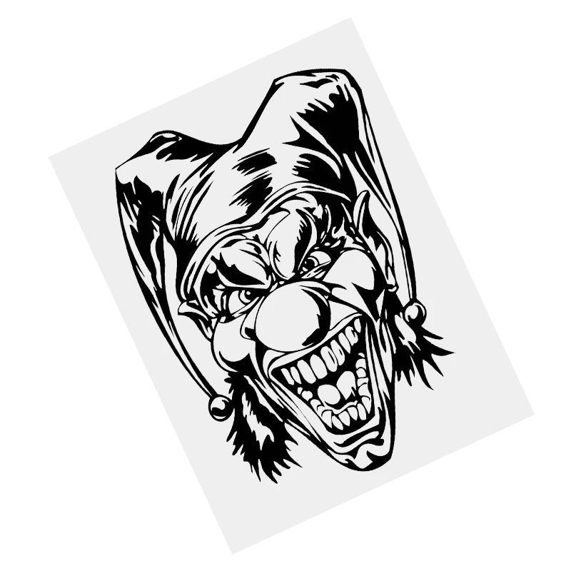 

11701# Clown Jester V1 Self-adhesive Car Sticker Black Vinyl Decal Waterproof Decors for Motorcycle Bumper Transparent BG