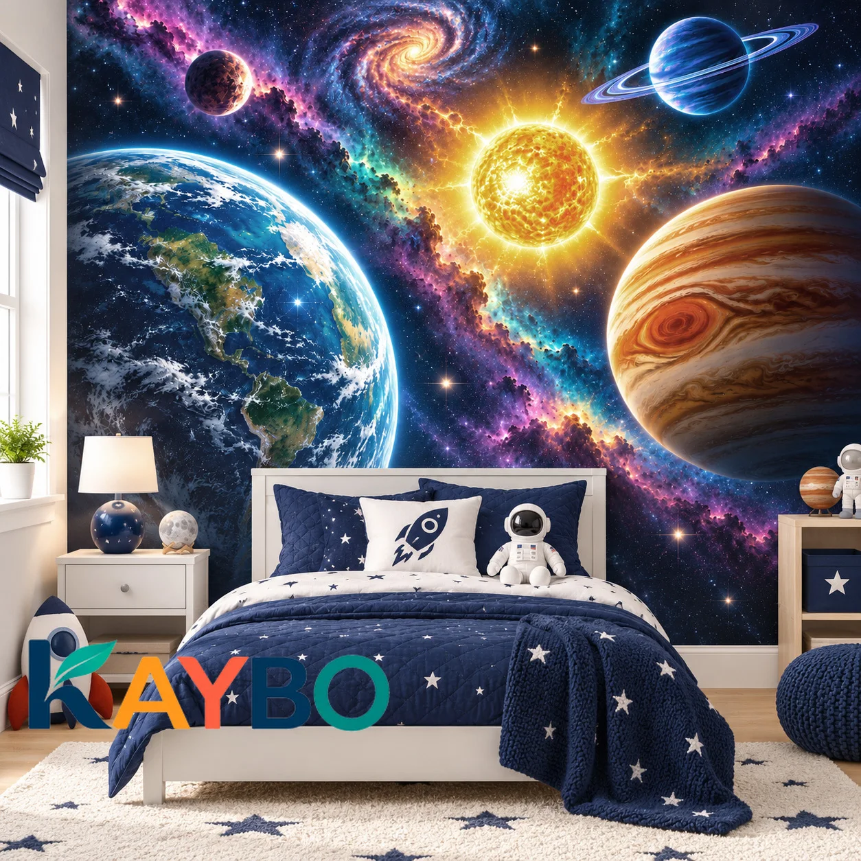 Space Wallpaper Mural Solar System Planets Galaxy Kids Wall Decor Bedroom Non Self Adhesive Wallpaper Universe Wall Art Decor