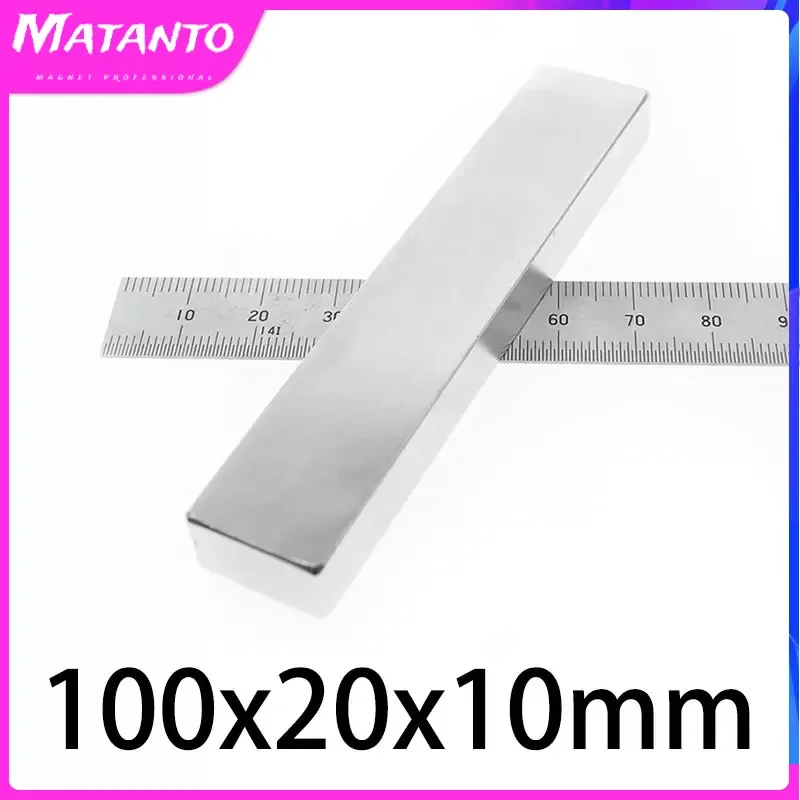 

1/2/3PCS 100x20x10mm Block Powerful Magnets Long Sheet Neodymium Magnet 100mm x 20mm x 10mm Strong Permanent NdFeB Magnets