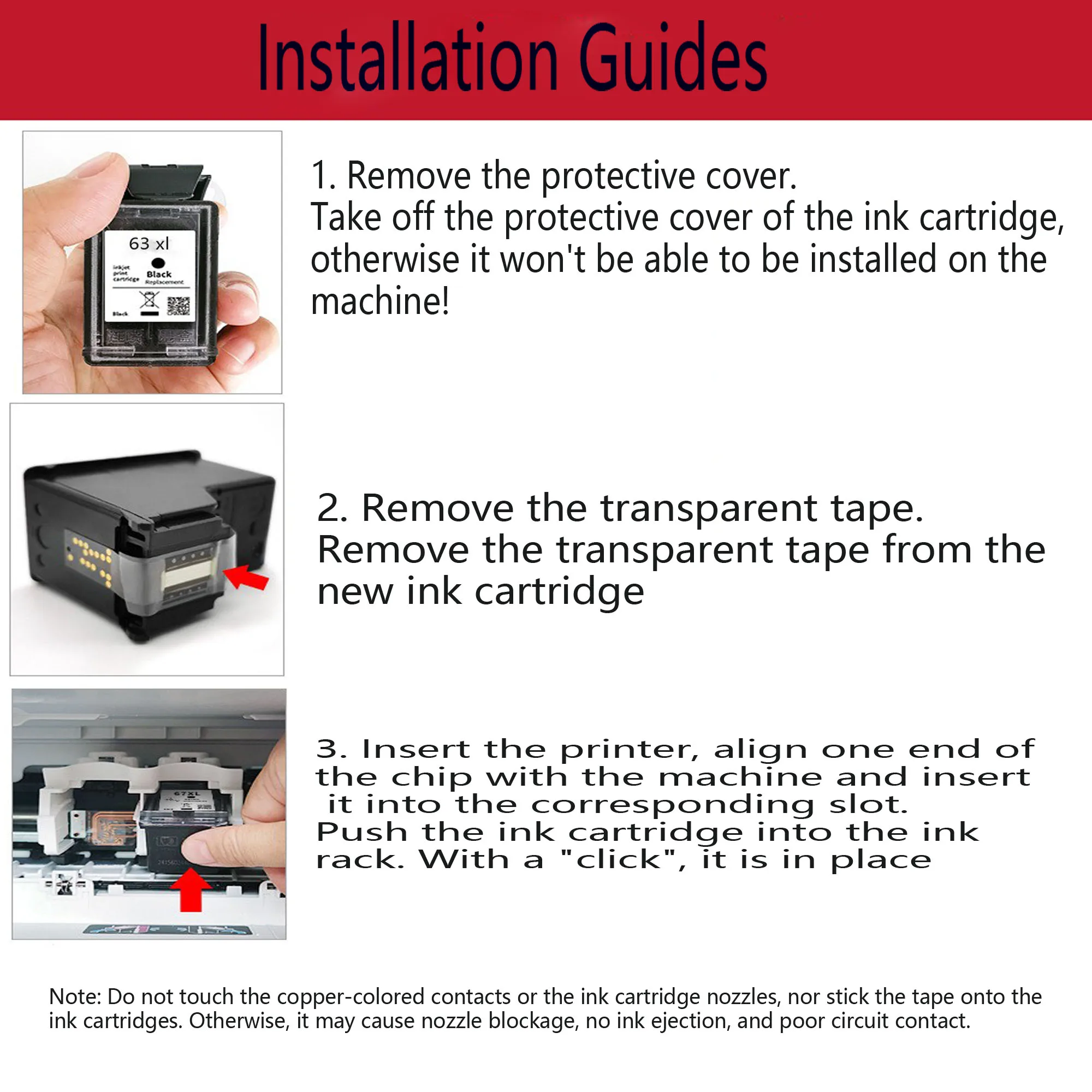 خراطيش حبر 67XL بديلة باللونين الأسود واللون للحبر 67 67XL خراطيش حبر كومبو للعمل مع DeskJet 2755e 2700 2855e #4