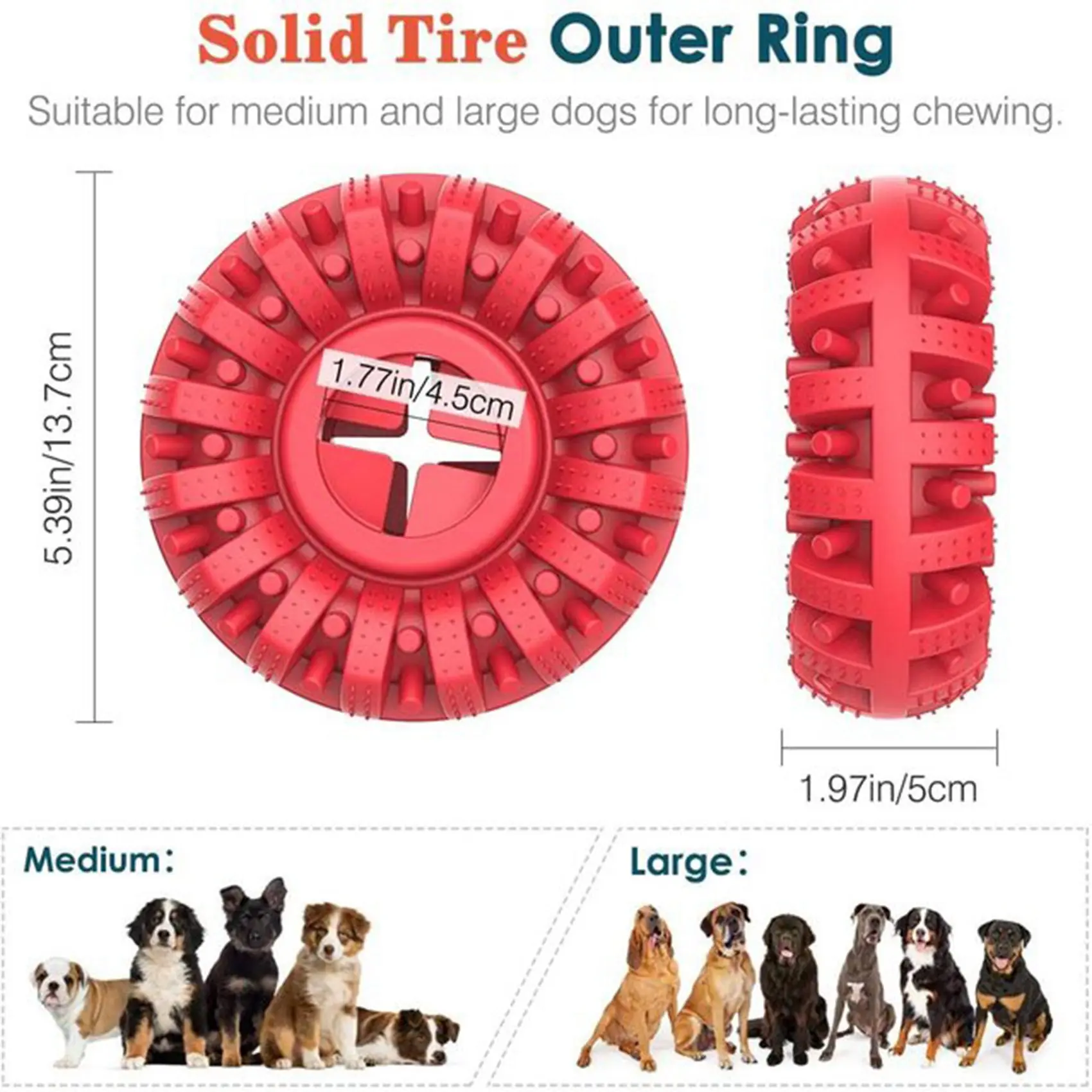 Toy for Natural Rubber Indestructible Dog Toys Treat Dispenser for Power Chewers Chew Toy-Black