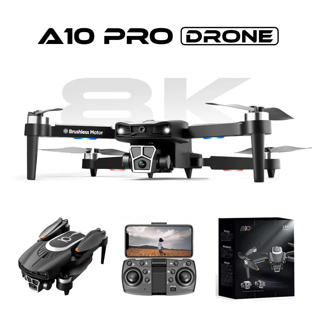 2024 New A10 PRO Mini Drone 8K Professional Obstacle Avoidance 6K DualHD Camera 5G Brushless Motor Foldable Quadcopter Gifts Toy