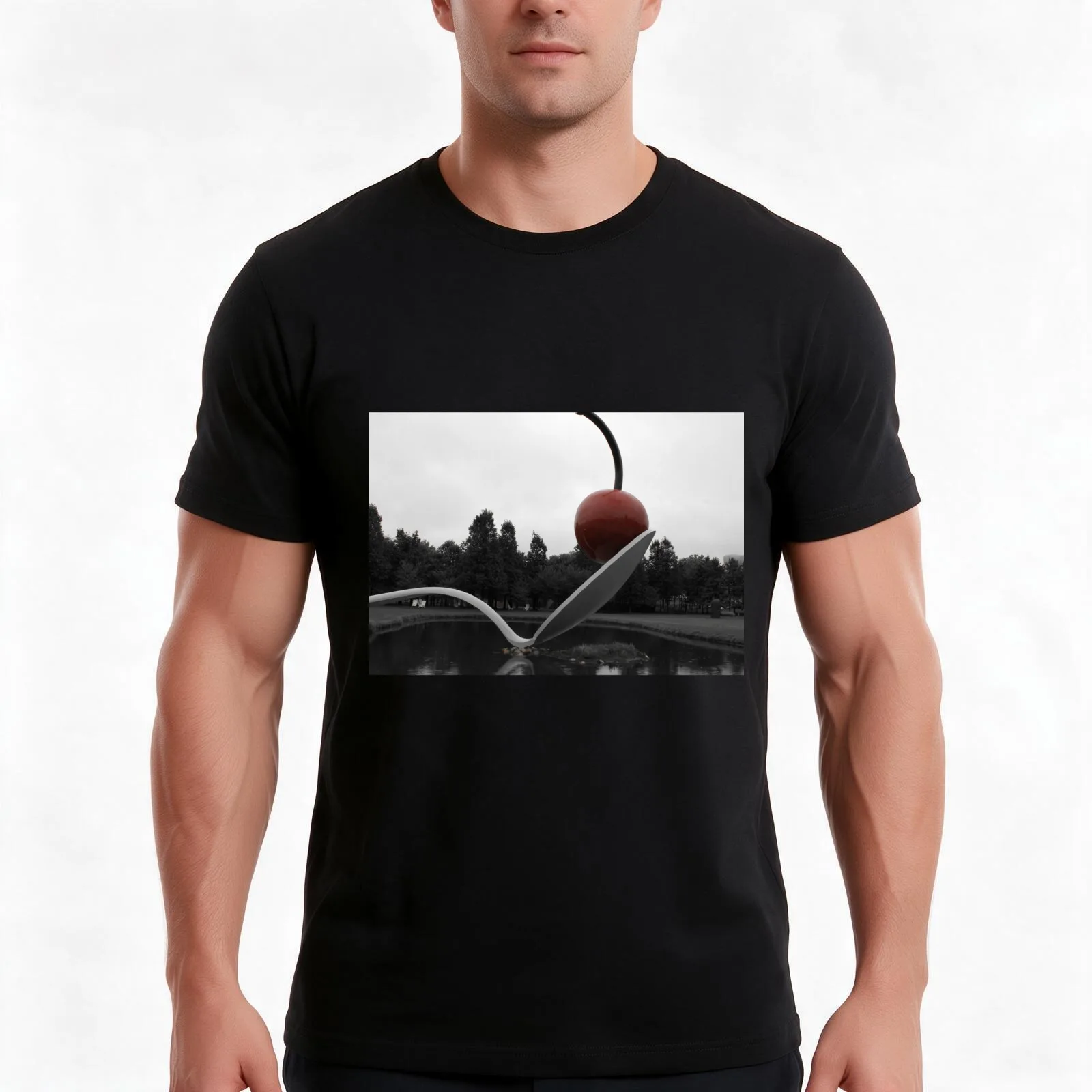 Minneapolis, MN: Classic Cherry and Spoon T-Shirt, Summer Casual Cotton Tee, Oversized Streetwear Tops, Vintage Graphic Print