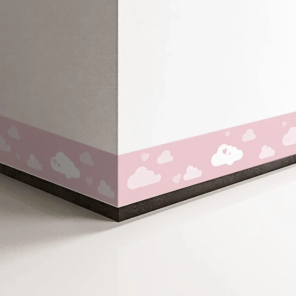 الأطفال لاصق جدار الحدود الاطفال ملصقات جدار الحضانة المائية الغيوم الفتيات ذاتية اللصق غرفة نوم الطفل ديكور المنزل