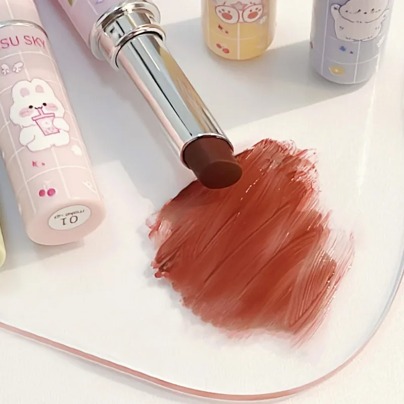 Colored Jelly  Lip Balm Cherry Red Non-Stick Cup Peach Lipstick Moisturizing Repairing Anti-cracking Lips Care Makeup Cosmetics