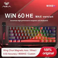 AULA Win60 HE Magnetic Switch Gaming Keyboard 8k Wired 60% Custom RGB Hot Swap Rt Esports Gamer Mechanical Keyboard For Pc Gifts