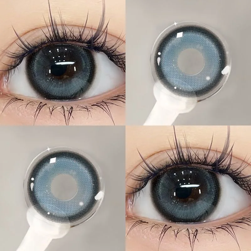 YIMEIXI New Colored Contact Lenses for Eyes Natural Color Blue Lenses Fashion High Quality Big Beauty Pupil Myopia Degrees 1Pair