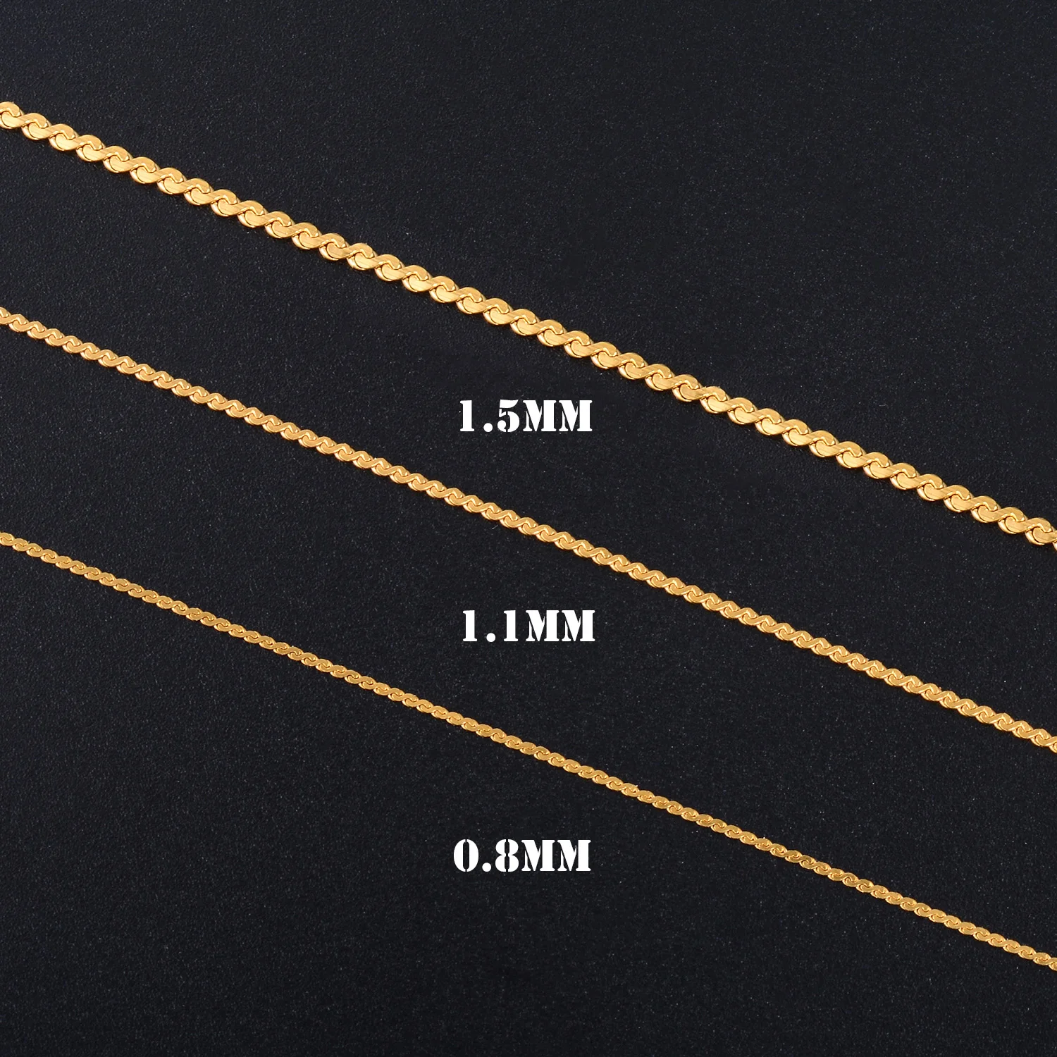 Yadreva S-förmige Halskette, Dünne Edelstahlkette, Schlüsselbein-Schmuckzubehör, Einfache Gliederkette in Gold-/Silberfarbe – Detail 4
