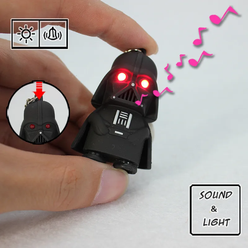 LED Star Wars Film Schlüssel anhänger Licht Sound Darth Vade Action figuren Anime Anhänger Dekoration Spielzeug Schlüssel ring