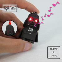 LED Star Wars Movie Keychains Light Sound Darth Vade Action Figures Anime Pendent Decoration Toys Key Ring