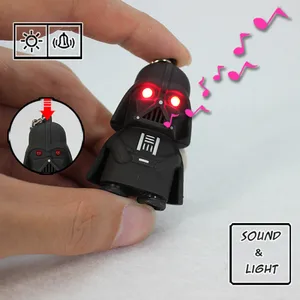 LED 스타 워즈 영화 Keychains Light Sound Darth Vade 액션 피겨 애니메이션 펜던트 장식 장난감 키 링 10 최고의 판매 초퍼 스타 워즈 - №3