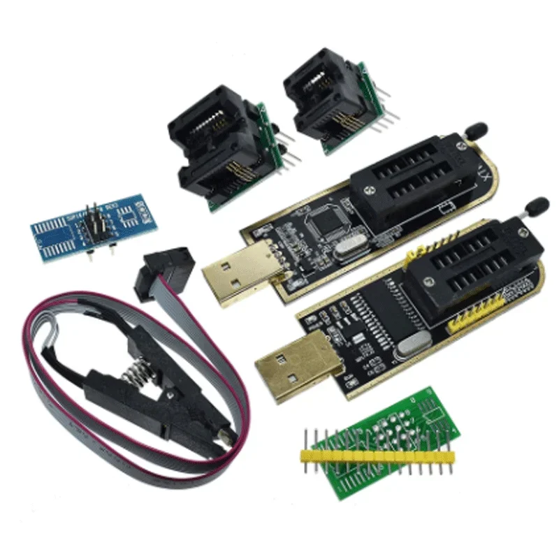 CH341A XTW100 24 25 Series EEPROM Flash BIOS CH341 USB Programmer Module + SOIC8 SOP8 Test Clip For EEPROM 93CXX / 25CXX / 24CXX